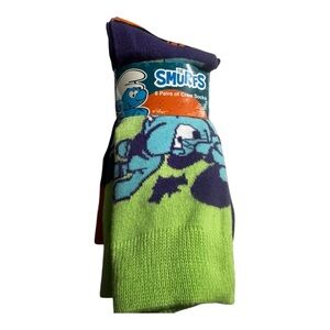 Smurfs 6pair Crew Socks - 6-12 unisex
